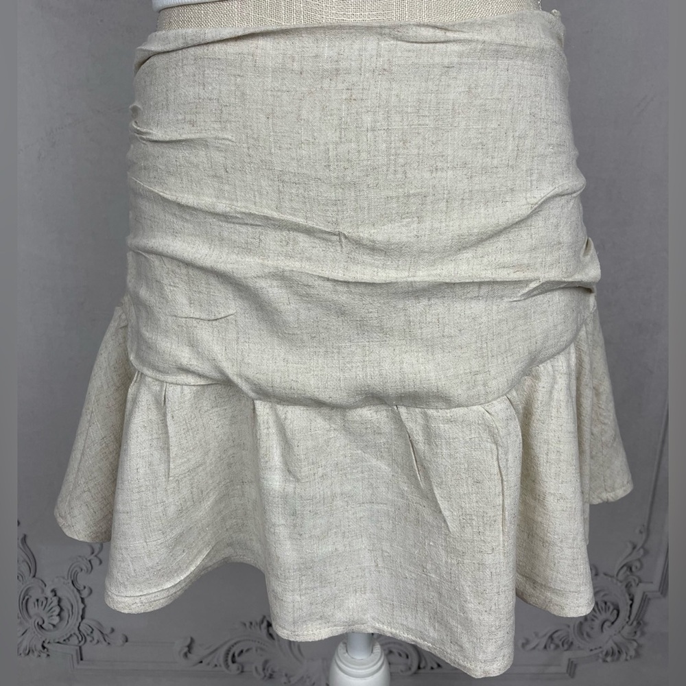 St. Croix Classy Linen Blend Ruffle Hem Mini Skirt & Built-in Undershorts Skort - Picture 5 of 10